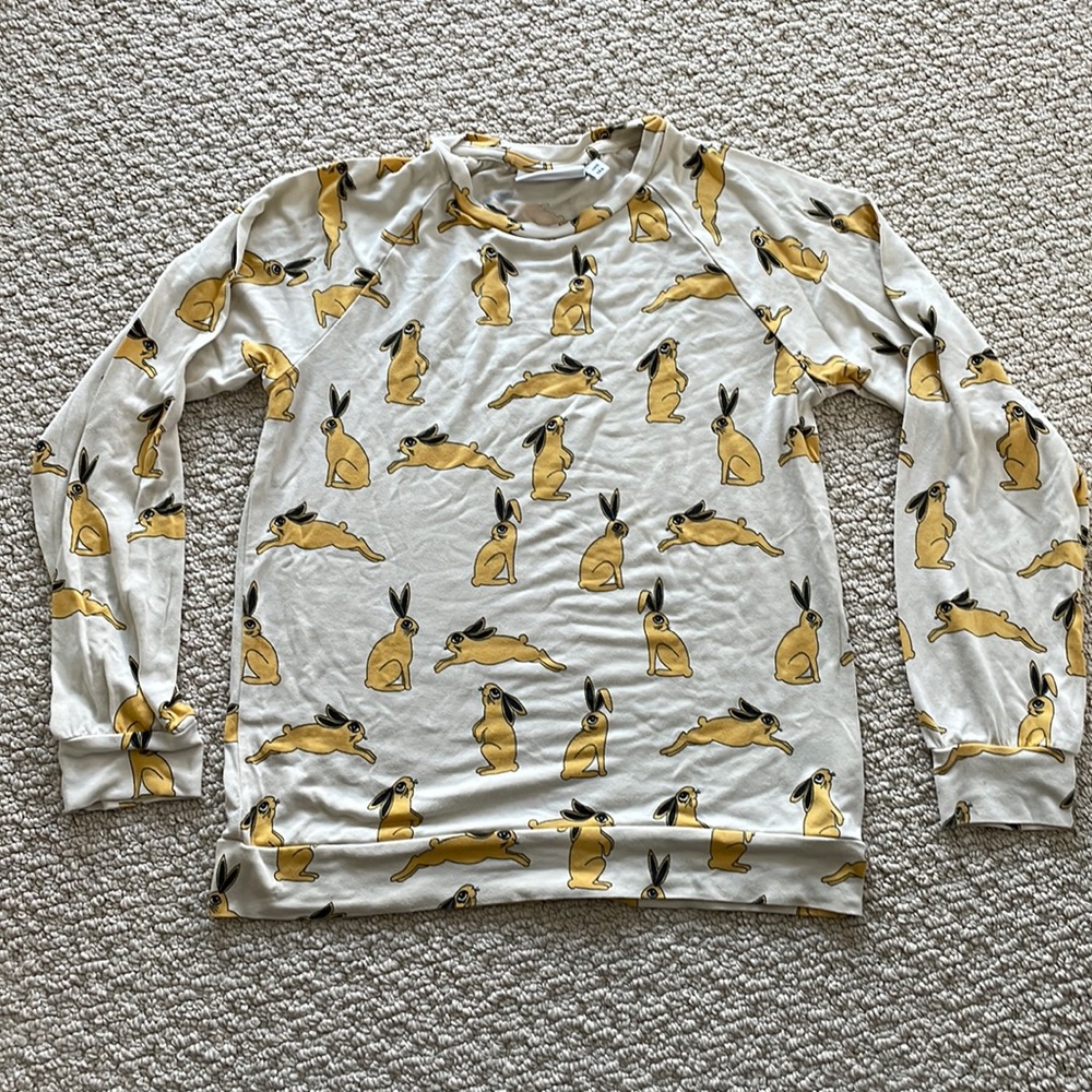 Mini Rodini Kids Bunny Long Sleeve Shirt, Sz 10/11